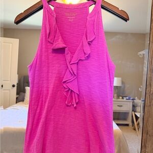 Lily Pulitzer Shay Pink Ruffled Sleeveless Top